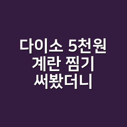 다이소 5천원 계란 찜기 써봤더니, 이건 물건보다 약속을 잘 판 사례였다 - 요약