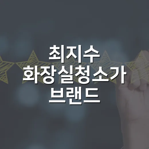 최지수 화장실청소가 브랜드 이야기처럼 보였던 이유 - 요약