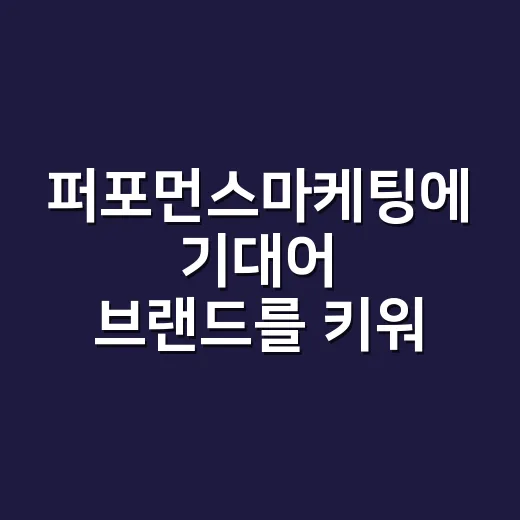 퍼포먼스마케팅에 기대어 브랜드를 키워봤더니 보인 진짜 이야기 - 요약