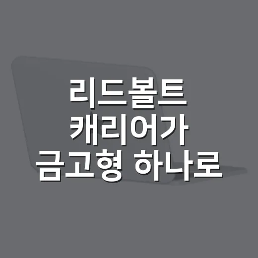 리드볼트 캐리어가 ‘금고형’ 하나로 기억되는 과정을 지켜봤더니 - 요약