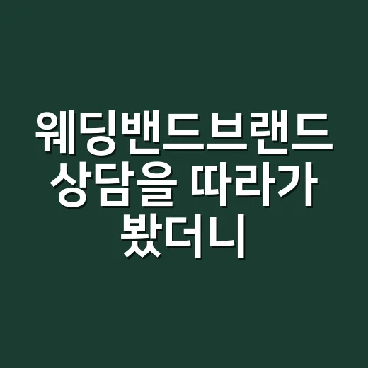 웨딩밴드브랜드 상담을 따라가 봤더니 보인 약속의 가격 - 요약