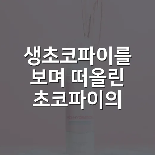 생초코파이를 보며 떠올린 초코파이의 진짜 약속 - 요약