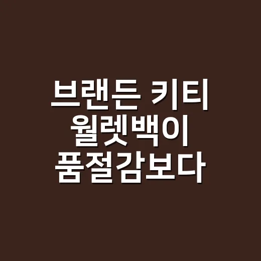 브랜든 키티 월렛백이 품절감보다 먼저 팔아낸 약속 - 요약