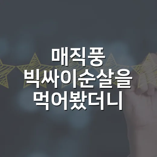 매직풍 빅싸이순살을 먹어봤더니, 이름이 먼저 입맛을 설득했다 - 요약