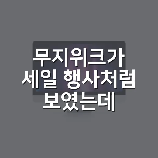 무지위크가 세일 행사처럼 보였는데, 뜯어보니 브랜드 약속의 시험대였다 - 요약