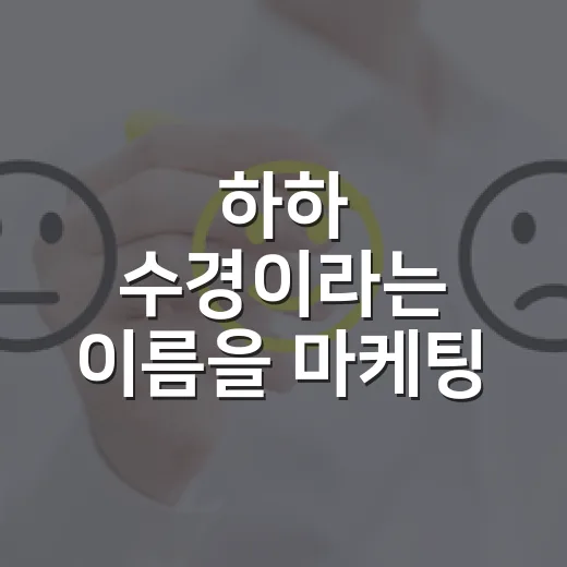 하하 수경이라는 이름을 마케팅 눈으로 뜯어봤더니 - 요약