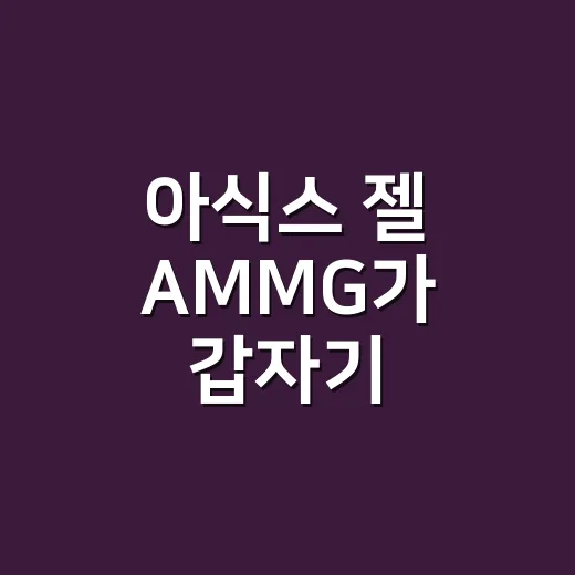 아식스 젤 AMMG가 갑자기 검색어에 오른 걸 보고 든 생각 - 요약