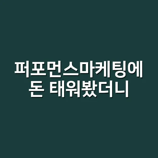퍼포먼스마케팅에 돈 태워봤더니, 브랜드가 먼저 닳아 없어졌다 - 요약