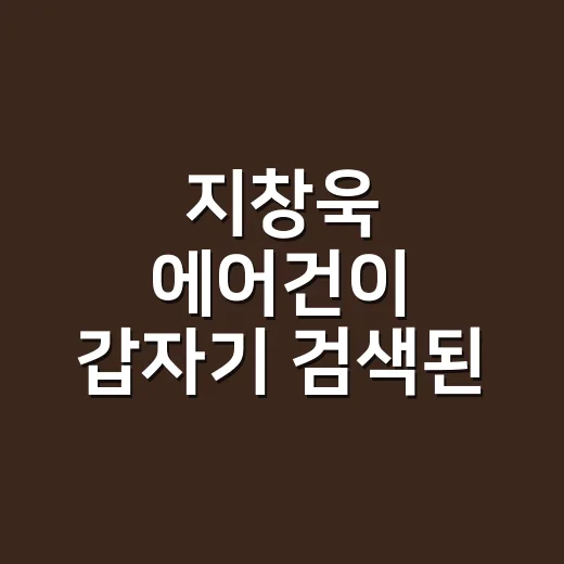 지창욱 에어건이 갑자기 검색된 날, 작은 바람 하나가 브랜드가 된 이야기 - 요약