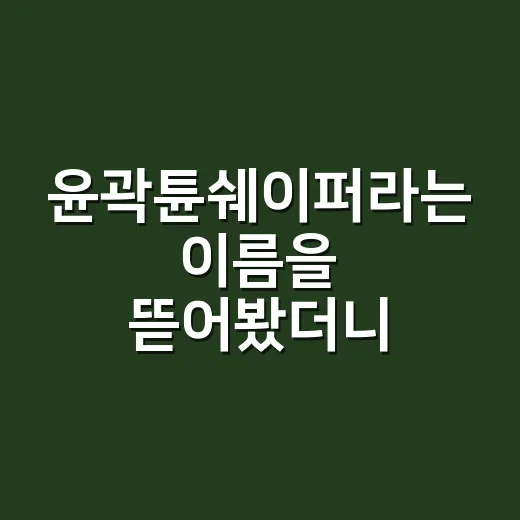 윤곽튠쉐이퍼라는 이름을 뜯어봤더니, 얼굴선보다 먼저 보인 약속 - 요약