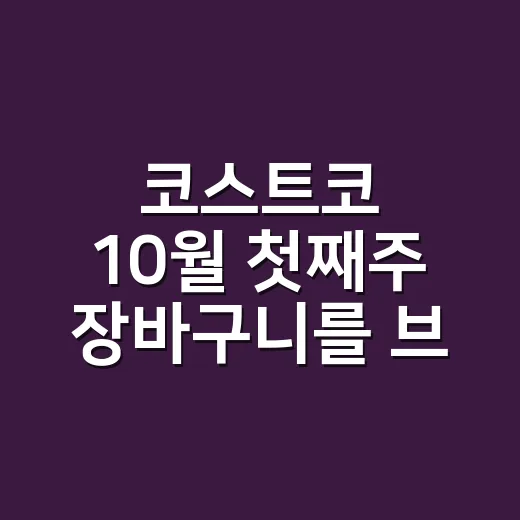코스트코 10월 첫째주 장바구니를 브랜드 기획자가 봤더니 - 요약