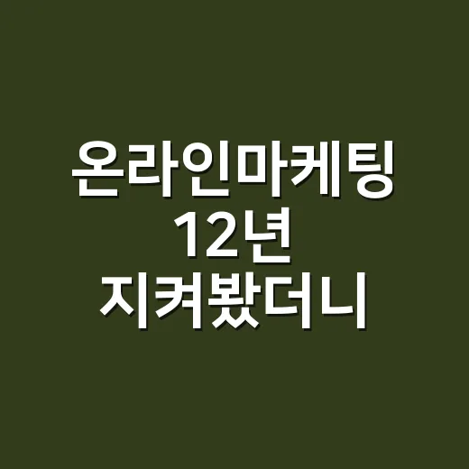 온라인마케팅 12년 지켜봤더니, 끝까지 남은 브랜드의 진짜 이야기 - 요약