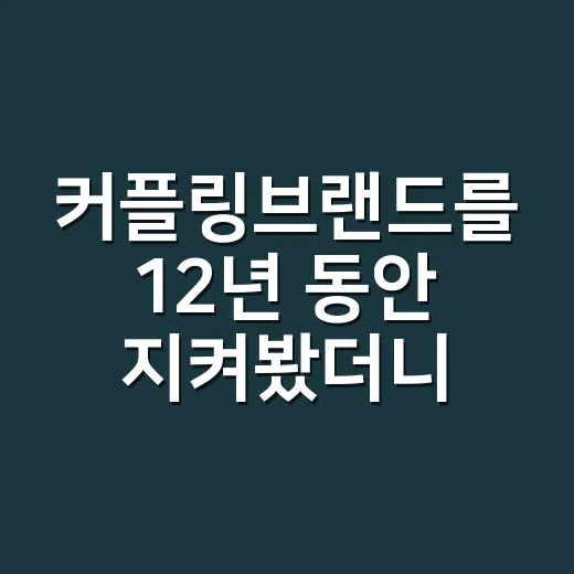 커플링브랜드를 12년 동안 지켜봤더니, 결국 팔린 건 반지가 아니라 약속이었다 - 요약