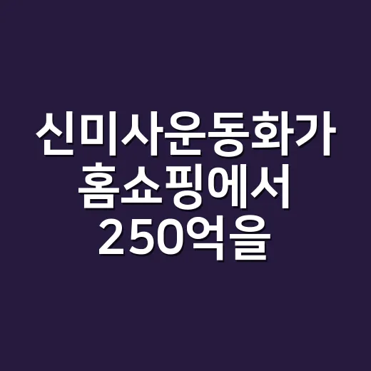 신미사운동화가 홈쇼핑에서 250억을 만든 진짜 이야기 - 요약