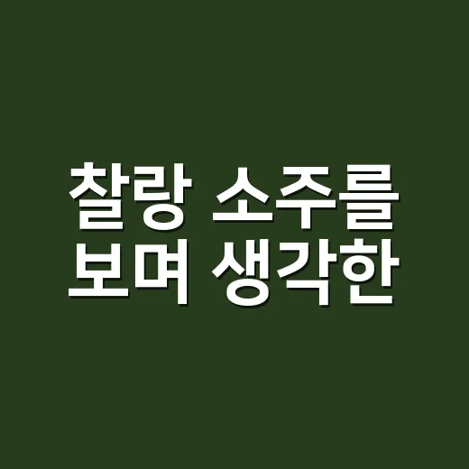 찰랑 소주를 보며 생각한, 요즘 술 브랜드가 살아남는 방식 - 요약