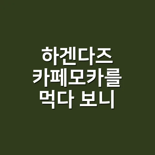하겐다즈 카페모카를 먹다 보니 보인 프리미엄 브랜드의 진짜 약속 - 요약
