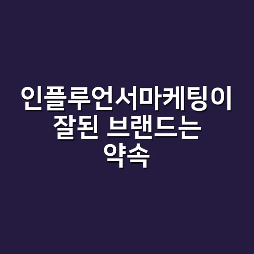인플루언서마케팅이 잘된 브랜드는 약속부터 달랐다 - 요약