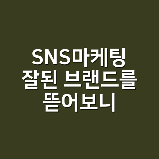 SNS마케팅 잘된 브랜드를 뜯어보니 약속이 보였다 - 요약