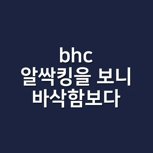 bhc 알싹킹을 보니 바삭함보다 약속이 먼저 보였다 - 요약