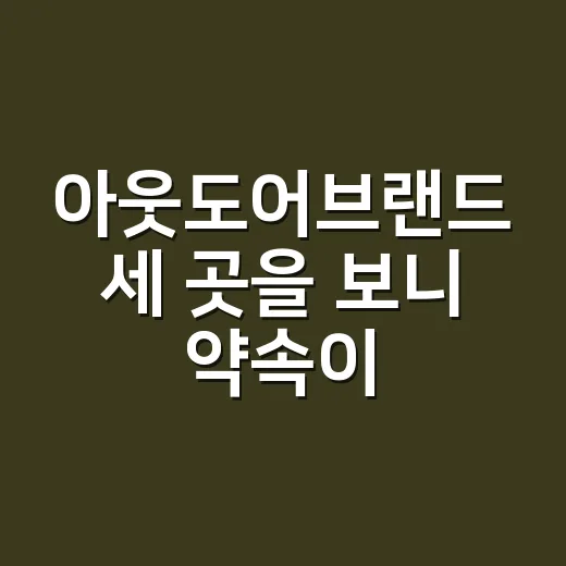 아웃도어브랜드 세 곳을 보니 약속이 달랐다 - 요약