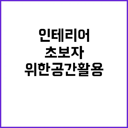 인테리어 초보자를 위한 공간 활용 꿀팁 - 요약