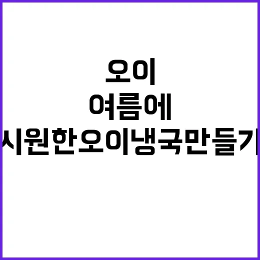 여름에 딱! 시원한 오이냉국 만들기 방법 - 요약
