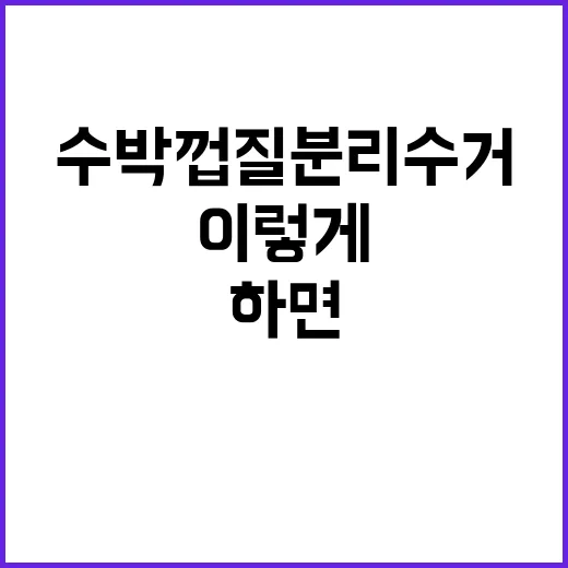 수박껍질 분리수거, 이렇게 하면 더 쉬워요! - 요약
