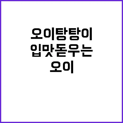 오이탕탕이, 여름철 입맛 돋우는 신선한 방법 - 요약