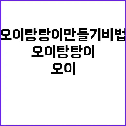 초보자를 위한 오이탕탕이 만들기 비법 - 요약