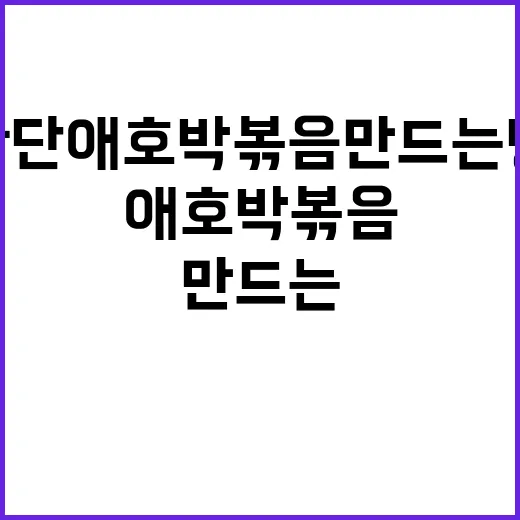 초간단 애호박볶음 만드는 방법, 이렇게 해보세요! - 요약
