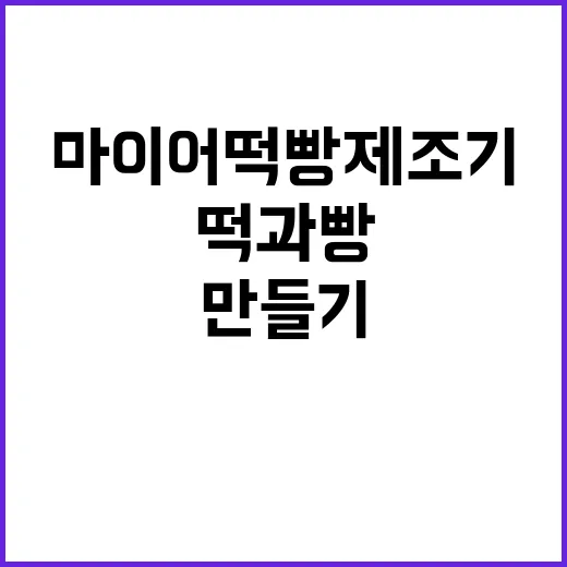 마이어 떡빵제조기로 손쉽게 떡과 빵 만들기 - 요약