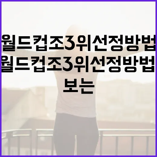 월드컵 조3위 선정방법, 초보자도 헷갈리지 않게 보는 방법 - 요약