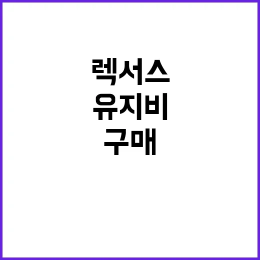 렉서스 처음 알아볼 때 유지비와 구매 포인트 확인하는 방법 - 요약