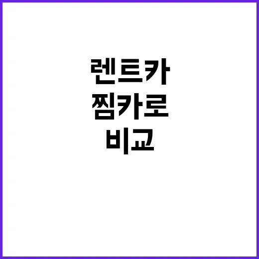 찜카로 렌터카 예약하려면 이렇게 비교하세요 - 요약