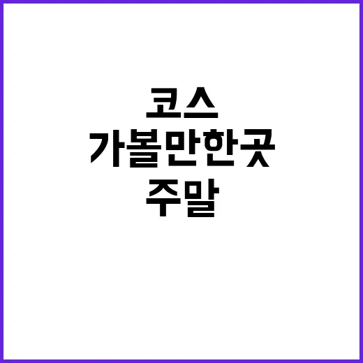 주말 가볼만한곳 고르는 방법, 돈 덜 쓰고 덜 지치는 코스 짜기 - 요약