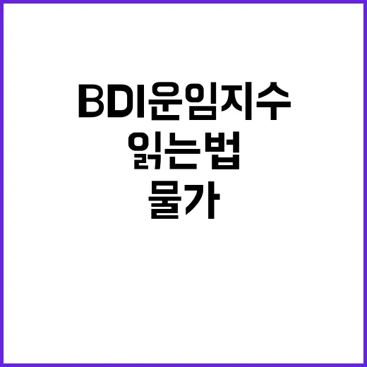 BDI운임지수 보는 방법, 생활물가 흐름까지 연결해서 읽는 법 - 요약