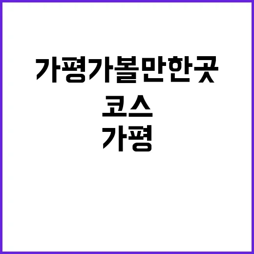 가평가볼만한곳 알뜰하게 하루 코스로 도는 방법 - 요약