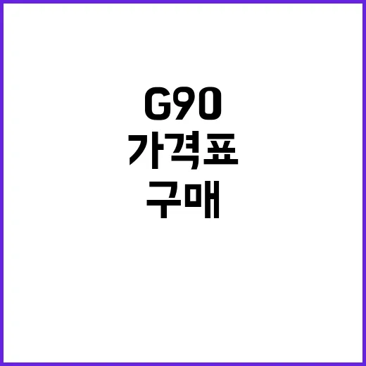 G90 구매 전 예산 잡는 방법, 가격표보다 먼저 볼 것들 - 요약