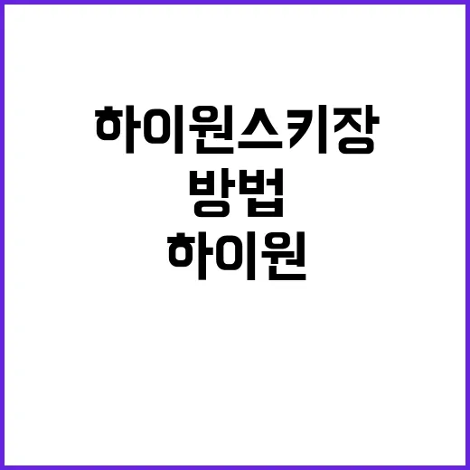 하이원스키장 처음 가려면 이렇게 준비하는 방법 - 요약