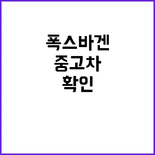 폭스바겐 중고차 처음 보러 갈 때 확인하는 방법 - 요약