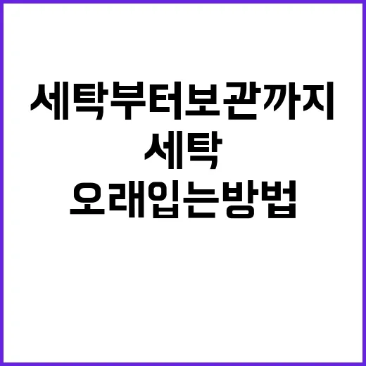 의류 오래 입는 방법, 세탁부터 보관까지 집에서 바로 바꾸는 습관 - 요약