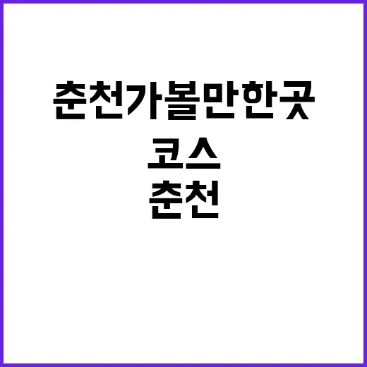 춘천가볼만한곳 하루 코스 짜는 방법, 차 없이도 부담 덜하게 - 요약