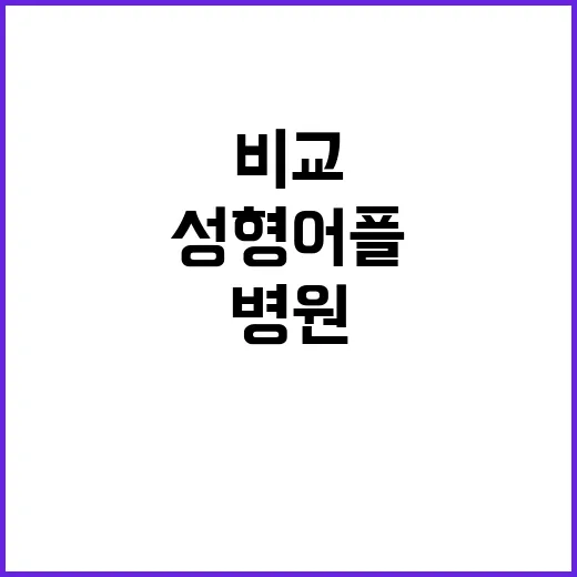 성형어플로 병원 비교하려면 이렇게 확인하는 방법 - 요약