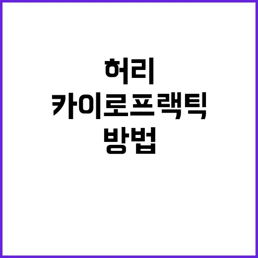 카이로프랙틱 받기 전 확인하는 방법, 허리·목 통증 있을 때 이렇게 따져보세요 - 요약