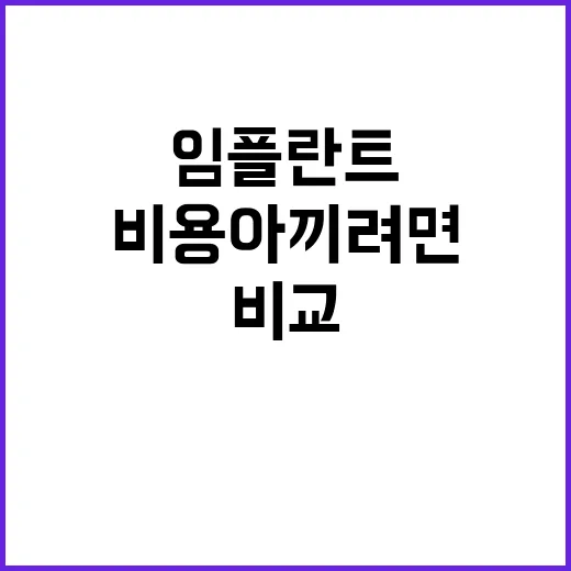 임플란트비용 아끼려면 이렇게 비교하고 준비하는 방법 - 요약