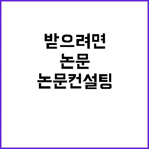 논문컨설팅 처음 받으려면 이렇게 고르세요 - 요약