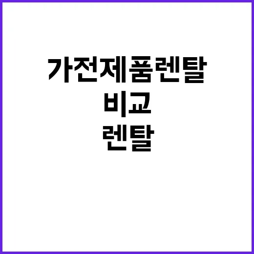 가전제품렌탈 처음이라면 이렇게 비교하는 방법 - 요약