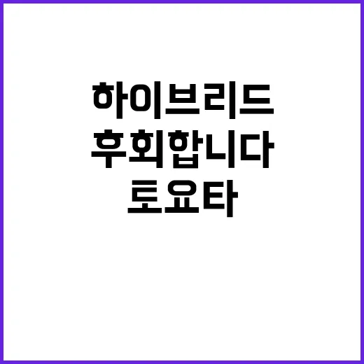 토요타하이브리드 고르려면 이렇게 비교하면 덜 후회합니다 - 요약