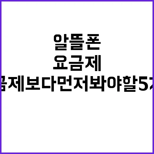알뜰폰사업자 고르는 방법, 요금제보다 먼저 봐야 할 5가지 - 요약