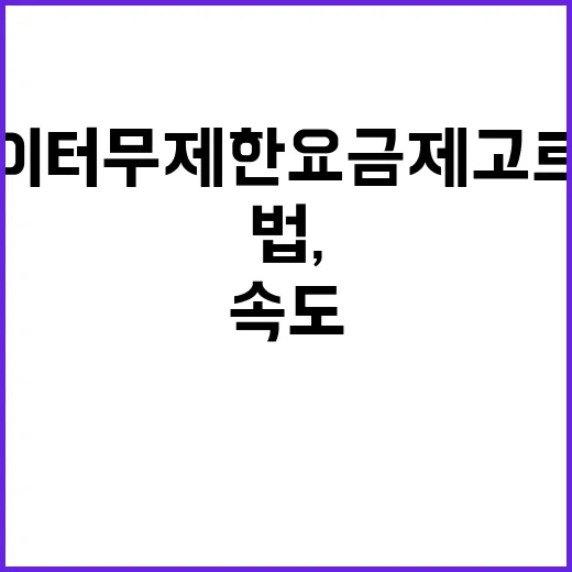 데이터무제한 요금제 고르는 방법, 속도제한까지 보고 아끼는 법 - 요약